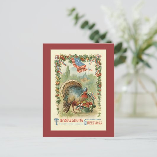  Antiek Patriottische Thanksgiving Briefkaart (Staand voorkant)