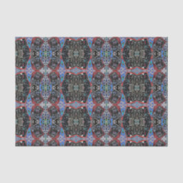  Antiek Patroon Blauw Zwart Rood Ontvangingspagina Tissuepapier