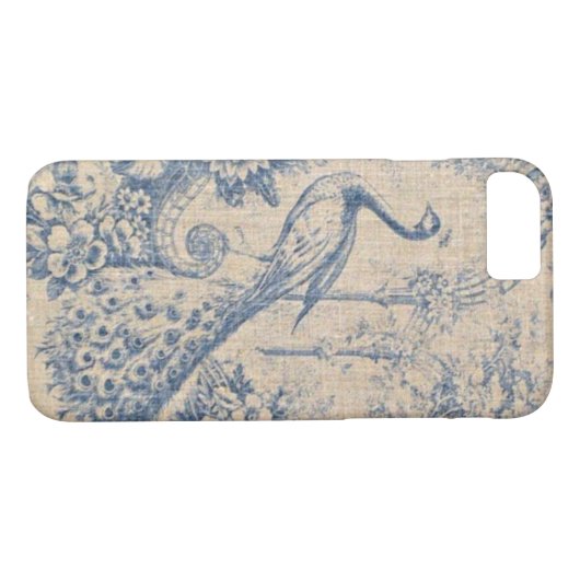Antiek Peacock Toile Case-Mate iPhone Case (Achterkant (Horizontaal))