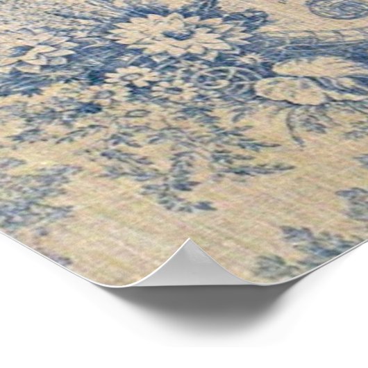 Antiek Peacock Toile Poster (Hoek)