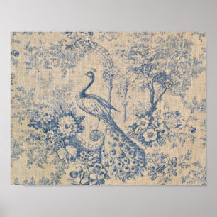 Antiek Peacock Toile Poster