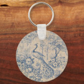 Antiek Peacock Toile Sleutelhanger (Voorkant)