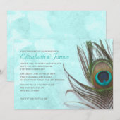 Antiek peacockfeetherweddenschappen kaart (Voorkant / Achterkant)