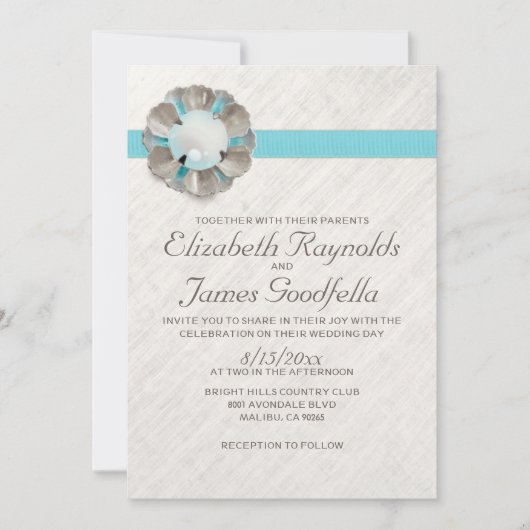 Antiek Pearl Wedding Invitations Kaart (Voorkant)
