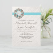 Antiek Pearl Wedding Invitations Kaart (Staand voorkant)