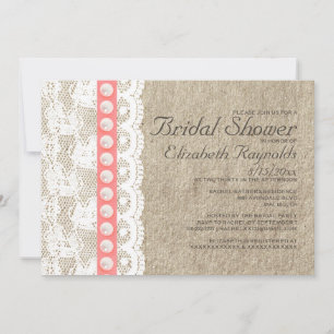 Antiek Pearls Bridal Shower Invitations Kaart