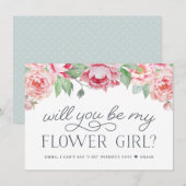 Antiek Peony | Bent u mijn Bloemenmeisje-Kaart? Kaart (Voorkant / Achterkant)