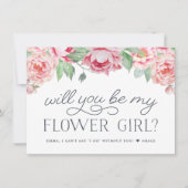 Antiek Peony | Bent u mijn Bloemenmeisje-Kaart? Kaart (Voorkant)