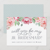 Antiek Peony | Bent u mijn Jr Bridesmaid-kaart? Kaart (Voorkant / Achterkant)