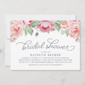 Antiek Peony Bridal Shower Kaart (Voorkant)