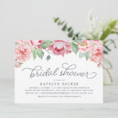 Antiek Peony Bridal Shower Kaart (Staand voorkant)