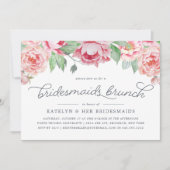 Antiek Peony Bridesmaids Brunch Uitnodiging (Voorkant)