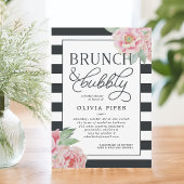 Antiek Peony Brunch & Bubble Vrijgezellenfeest Inv Kaart