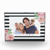 Antiek Peony Charcoal Stripe Fotoblokken (Voorkant)