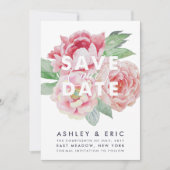 Antiek Peony sla onze datum op Save The Date (Voorkant)