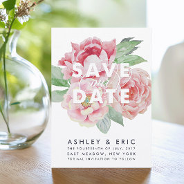 Antiek Peony sla onze datum op Save The Date