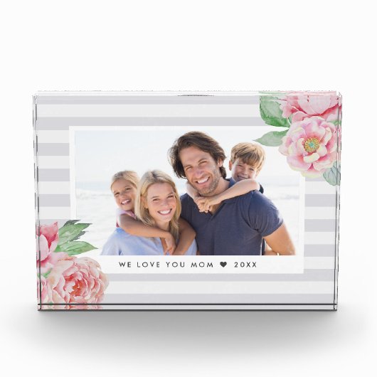 Antiek Peony Stripe Fotoblokken (Voorkant)