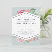 Antiek Peony | Uitnodiging tot weduwen en weddensc (Staand voorkant)