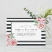 Antiek Peony | Uitnodiging voor Moederdag Brunch (Staand voorkant)