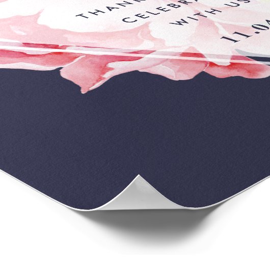 Antiek Peony Vrijgezellenfeest Welkomstteken Poster (Hoek)