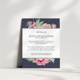 Antiek Peony Wedding Guest Details Kaart