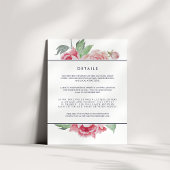 Antiek Peony Wedding Guest Details Kaart