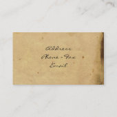 Antiek perkament en Brass Plaque Visitekaartje (Achterkant)