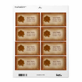 ANTIEK PERKAMENT EN BRUINE WASVERBINDING MONOGRAM ETIKET (Full Sheet)