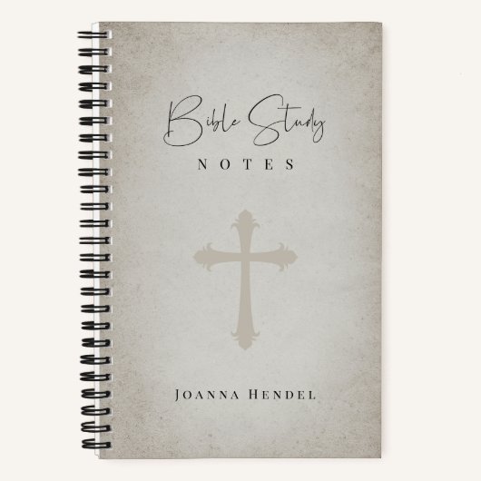 Antiek perkament look gepersonaliseerde bijbelstud notitieboek (Voorkant)