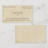 Antiek perkament visitekaartje (Voorkant / Achterkant)