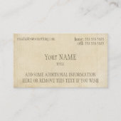 Antiek perkament visitekaartje (Voorkant)