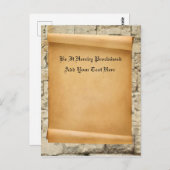 Antiek perkamentrol met jouw tekst briefkaart (Voorkant / Achterkant)