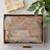 Antiek perzik Ephemera Victoriaans bloesem Decoupa Tissuepapier (Geschenk)