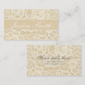 Antiek Perzik Kant Fancy Elegant Visitekaartje (Voorkant / Achterkant)