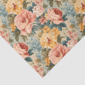 Antiek perzik Roos en Sage Groene Bloemen Decoupag Tissuepapier (Detail)