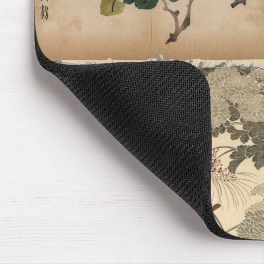 Antiek Perzik Roze Pioenrozen Textiel en kunst Muismat (Hoek)