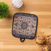 Antiek Perzisch Patroon, blauw oostertapijt Pannenlap (Top down)