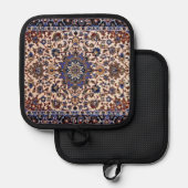 Antiek Perzisch Patroon, blauw oostertapijt Pannenlap (Voorkant / Achterkant)