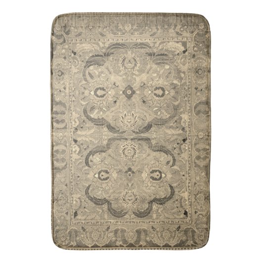 Antiek Perzisch tapijt bruin beige baardmat Badmat (Voorkant Verticaal)