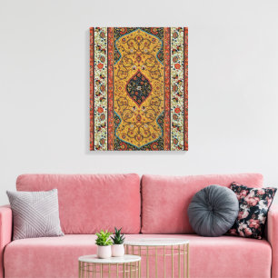 Antiek Perzisch Tapijt Elegant Design Canvas Afdruk