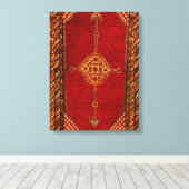 Antiek Perzisch tapijt - vetgedrukt patroon Canvas Afdruk (Insitu (Houten vloer))