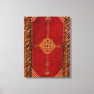 Antiek Perzisch tapijt - vetgedrukt patroon Canvas Afdruk