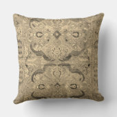 Antiek Perzisch tapijtbruin beige kussen (Achterkant)