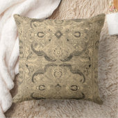 Antiek Perzisch tapijtbruin beige kussen (Deken)