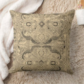 Antiek Perzisch tapijtbruin beige kussen (Deken)