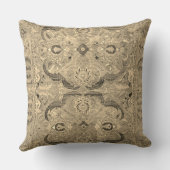 Antiek Perzisch tapijtbruin beige kussen (Achterkant)