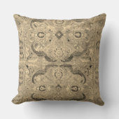 Antiek Perzisch tapijtbruin beige kussen (Voorkant)