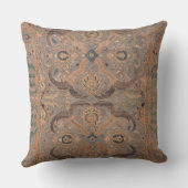 Antiek Perzisch tapijtbruin beige kussen (Achterkant)