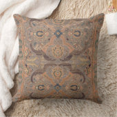 Antiek Perzisch tapijtbruin beige kussen (Deken)