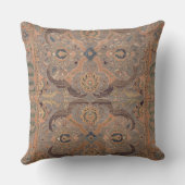 Antiek Perzisch tapijtbruin beige kussen (Achterkant)